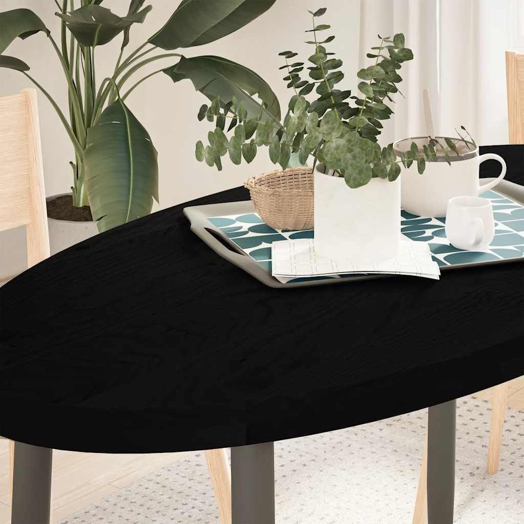 "im Angebot" Tischplatte - Hochwertiger Tischzubehör - Dunkelbraun 120x60x4 cm Massivholz Eiche Oval - Tischplatten CC17785