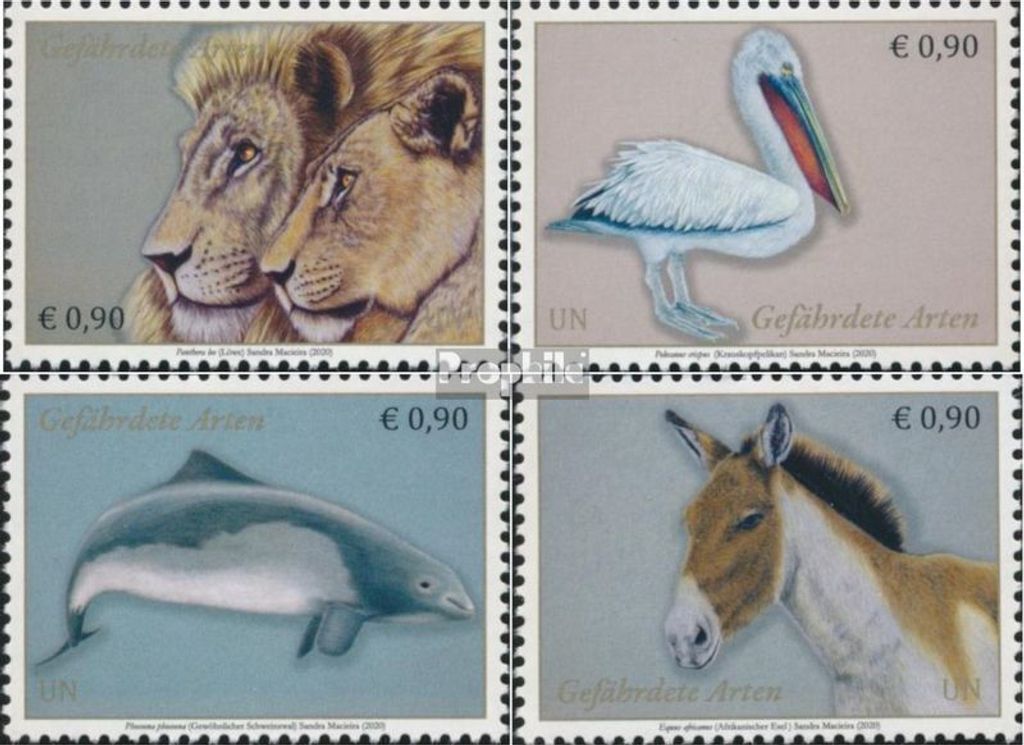 Briefmarken UNO - Wien 2020 Mi 1078-1081 (kompl.Ausg.) postfrisch Gefährdete Arten