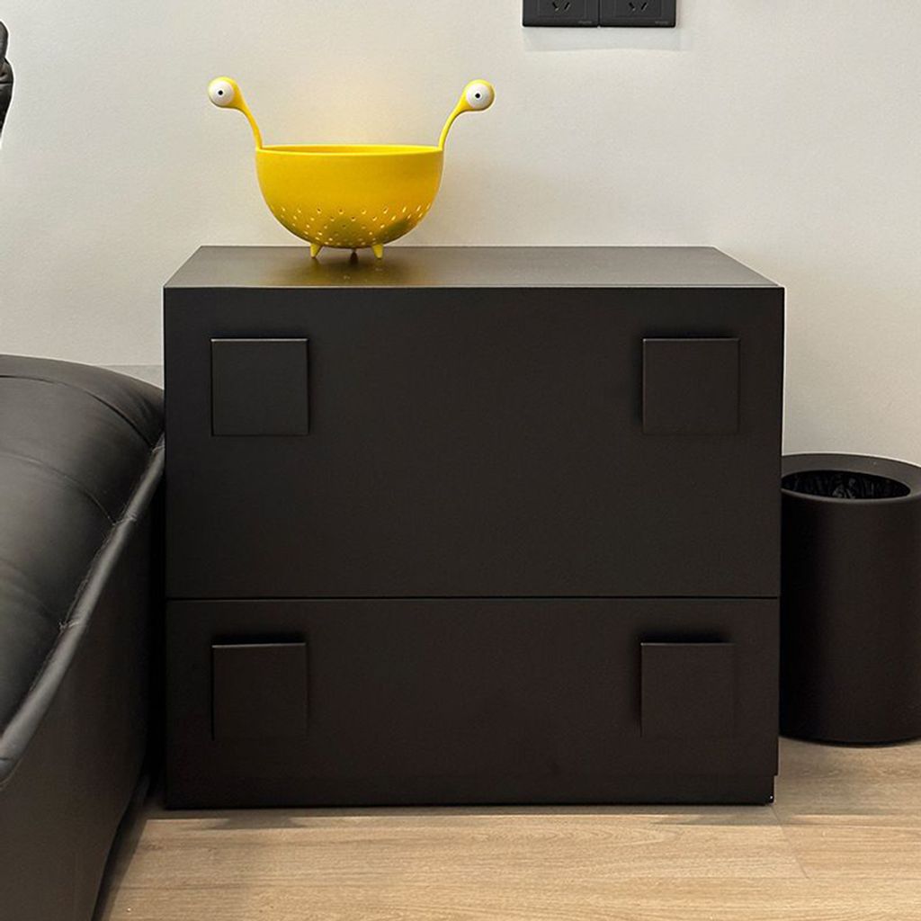 360Home Schrank aus Massivholz Beistellschrank Kommode Schwarz