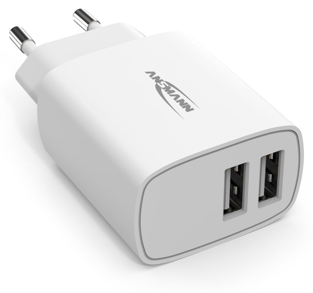 Ansmann oplader HC212, wit, met 2 USB-poorten, 2400mA Productafbeelding 