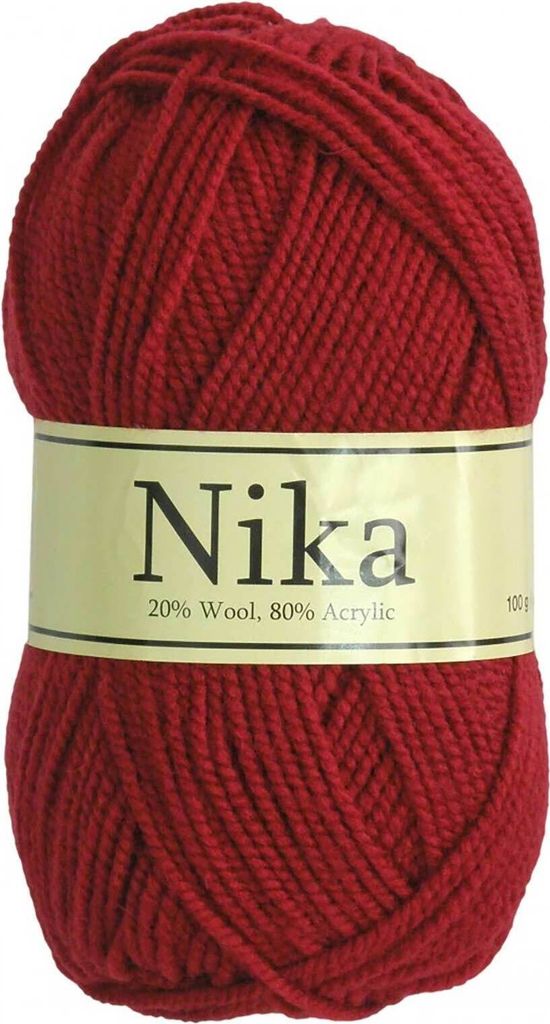 100g Strickgarn Nika mit 20% Wollanteil Strickwolle Farbauswahl, Farbe:5429 tiefrot