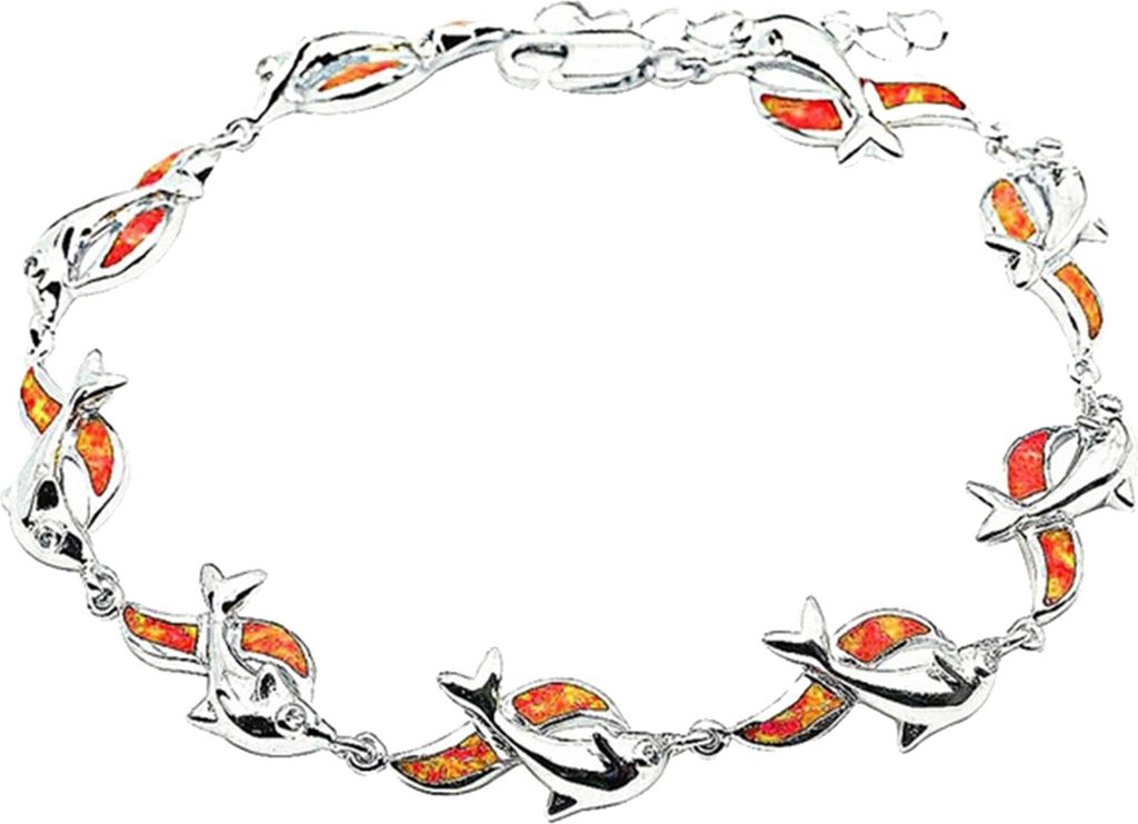 Armband Delphin Charme Schmuck Geschenk Legierung Frauen Mode Delphin Kette Armband für Bankett Party-Rot