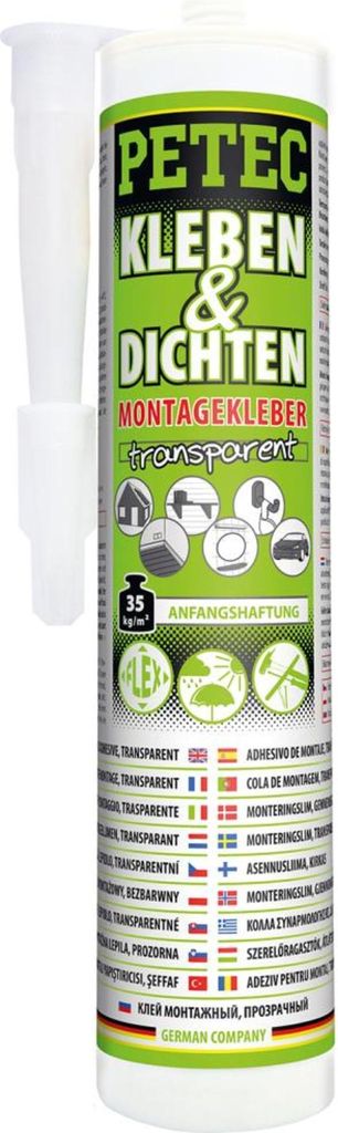 Petec Montagekleber Kleben + Dichten Kartusche transparent Produktbild 