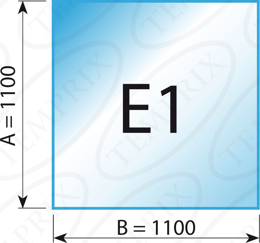 Kaminbodenplatte Transparent Form E1 1100 x 1100 x 6mm - Version ECO (Tragkraft bis 550 Kg)