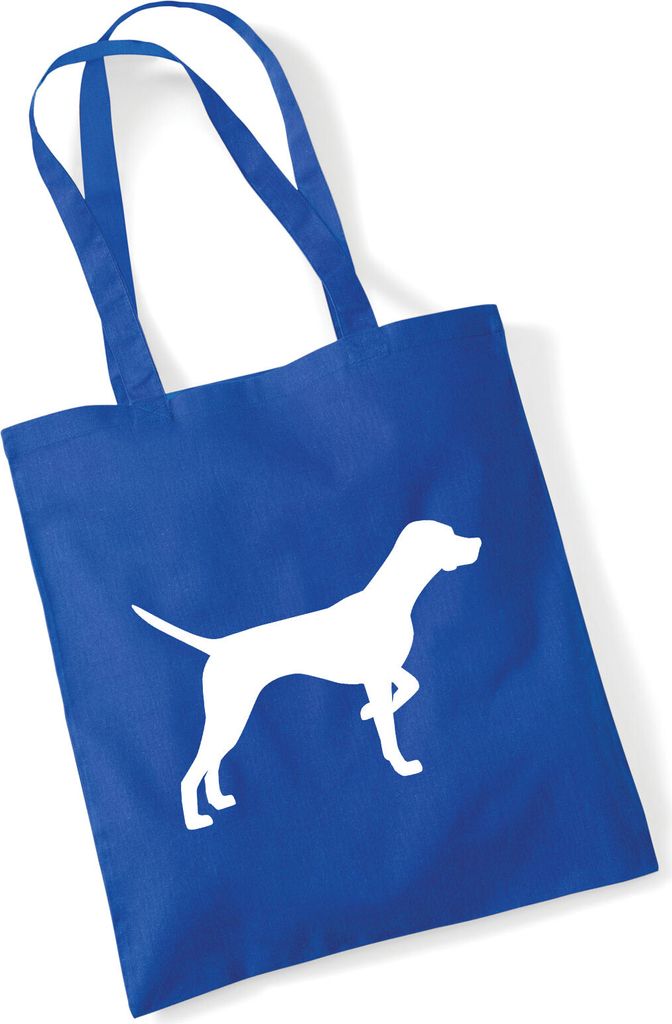 Huuraa Jutebeutel English Pointer Silhouette 10 Liter Bright Royal Baumwolle Tasche Geschenkidee