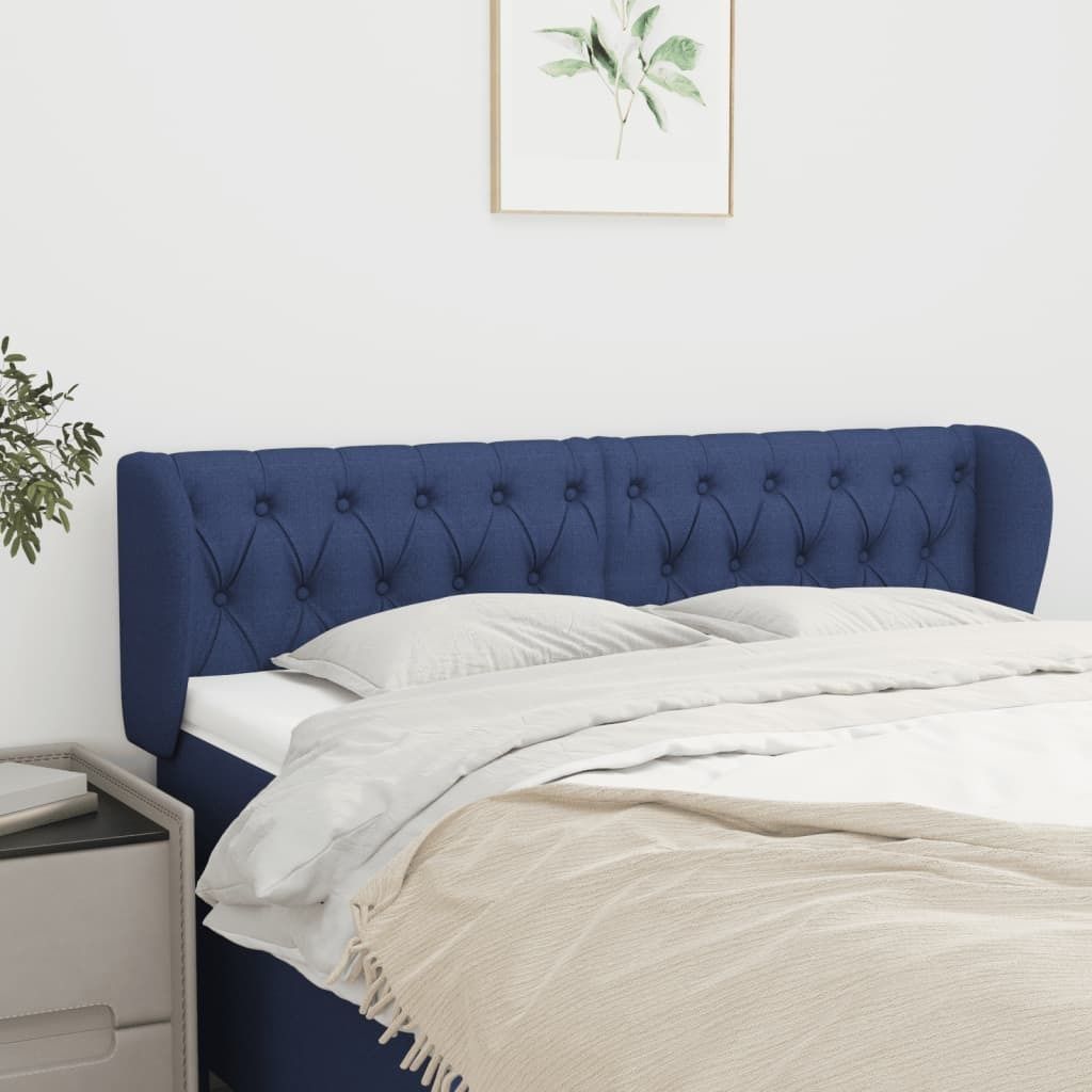 Kopfteil mit Ohren Blau 163x23x78/88 cm Stoff , Kopfteile Design 2024