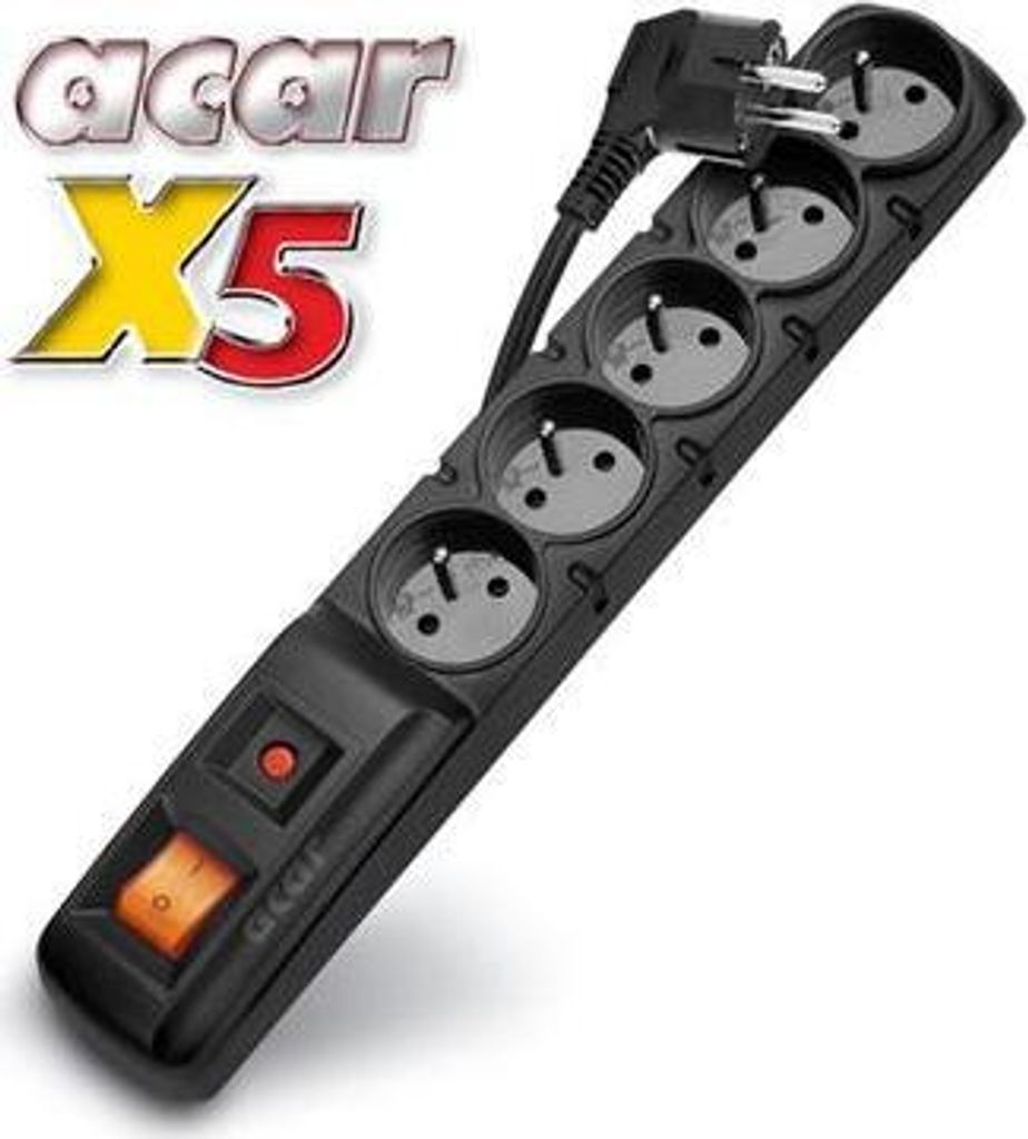 ACAR-Verteilerfeld X5/3m 5x220V schwarz+Schalterschutz.