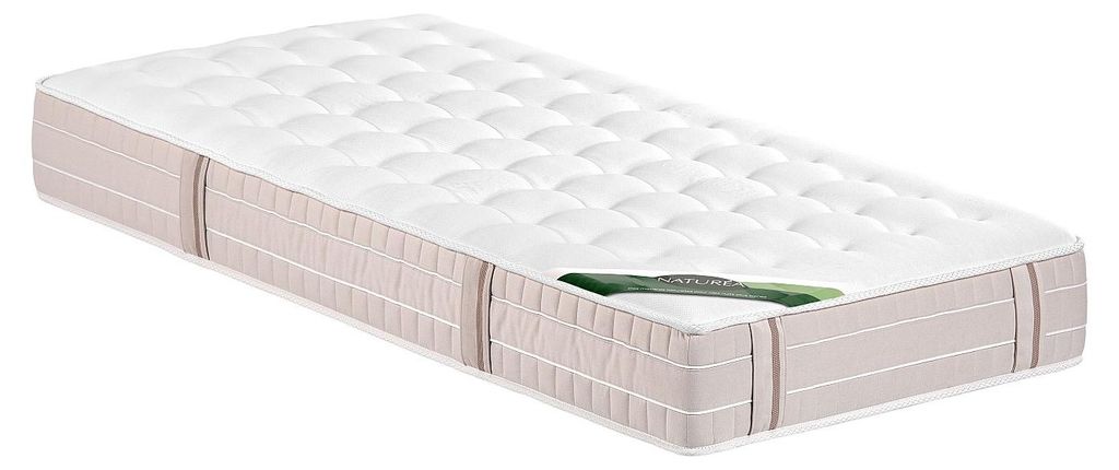 Matratze 90 x 190 cm, Taschenfederkern, 5-Zonen-Aufbau, mit Memory-Schaum-Schicht und Bettwanzen-Schutzbezug, Höhe 24 cm – VIREVO von NATUREA