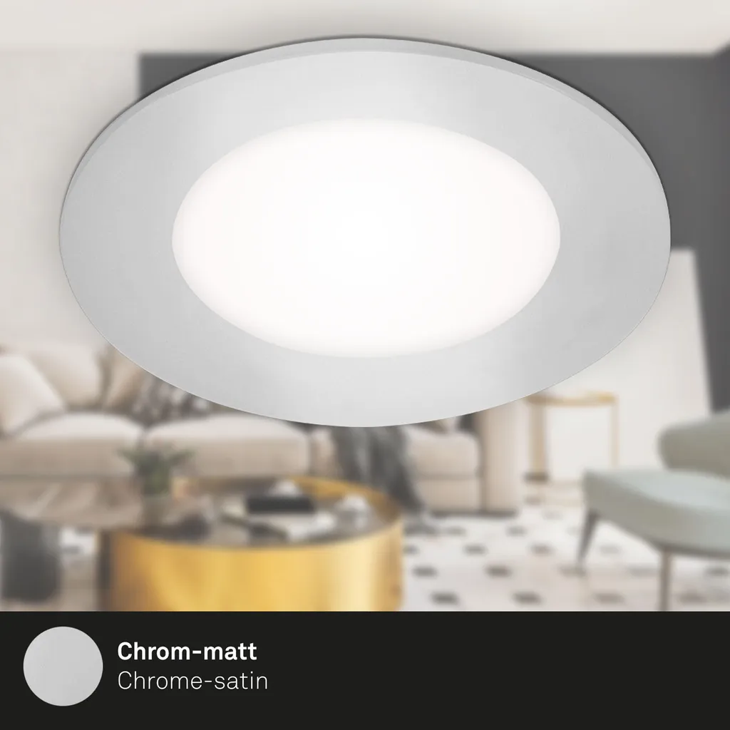 Spot LED encastrable faible profondeur 3W chrome IP23 pack 3 Briloner - 5