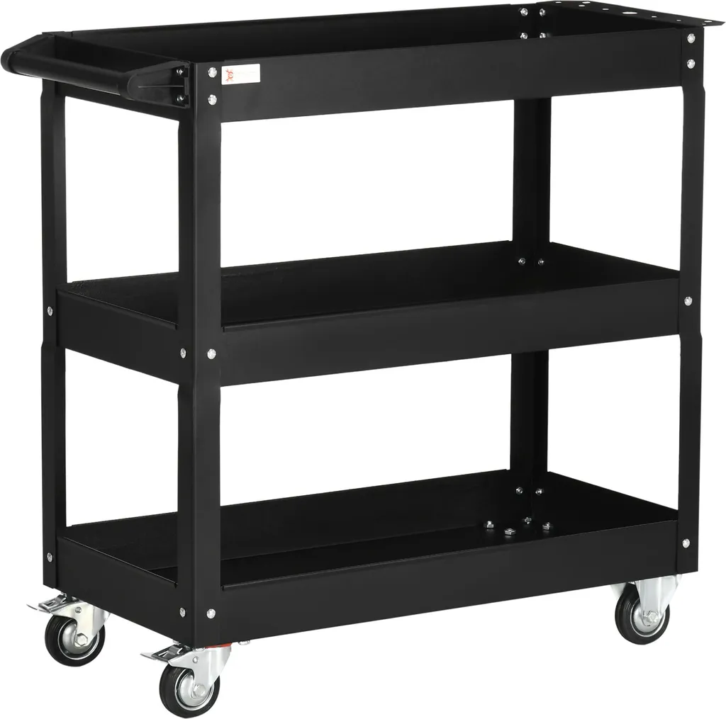 Chariot de transport outils acier 3 étages pour éviter le désordre