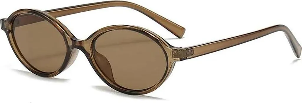 Lunettes de soleil ovales protection UV400 pour femme coloris thé