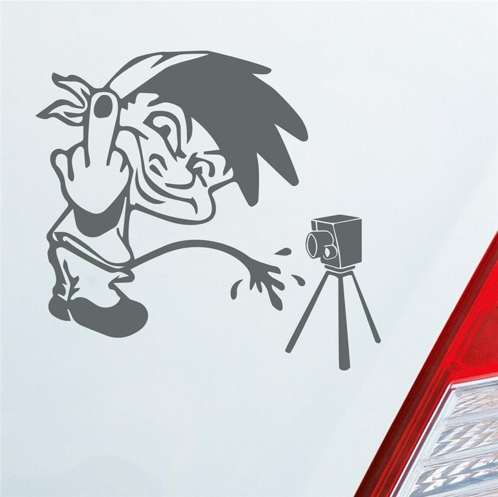 Auto Aufkleber Männeken Piss Tuning Radar 10x10 cm Grau Sticker Heckscheibenaufkleber