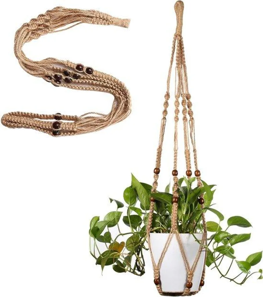 Suspension végétale bohème perles de verre 89 cm pour plante intérieur