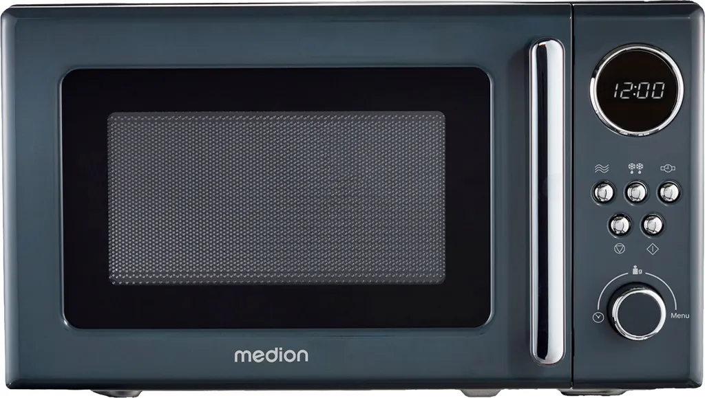 Micro-ondes MEDION MD15000 Rétro Gris 20L 800W avec Affichage Numérique