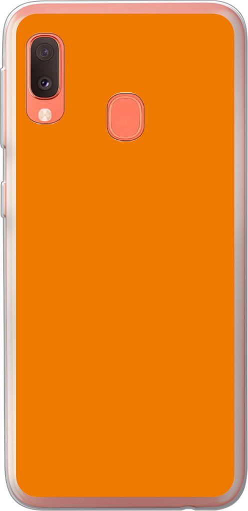 MuchoWow Handyhülle Schutzhülle Hülle für Telefoonhoesje Samsung Galaxy A20e Orange - Jahreszeiten - Herbst - Farbe Silikon Softcase Handy H...