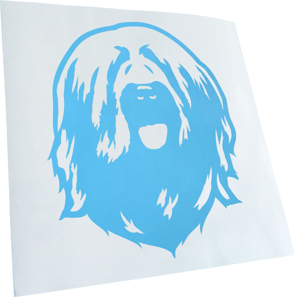 Kiwistar - Autoaufkleber - Briard Hund - Lichtblau - 60x50cm - Aufkleber für Auto, Laptop, Fahrrad, LKW, Motorrad mehrfarbig JDM Decal Racing