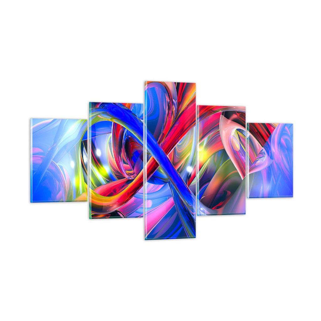 Bilder auf glas - Abstrakt grafik grafiken farben - 125x70cm - Glasbilder - Wandbilder - Kunstdruck - zum Aufhängen bereit - Wanddekoration aus Gl...