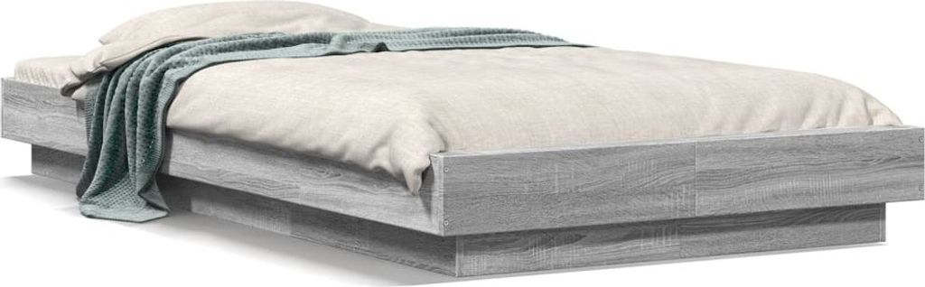 Maison Exclusive - Bettgestell mit LED Grau Sonoma 90x190 cm Holzwerkstoff