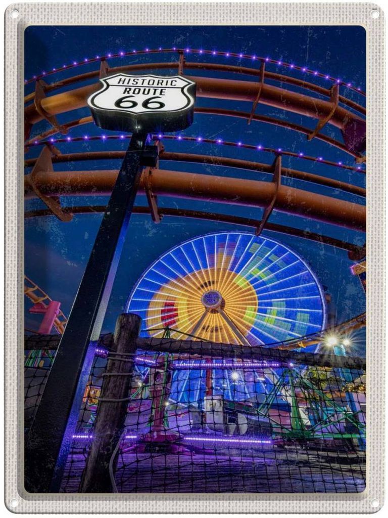 vianmo Blechschild 40x30 cm USA Amerika Urlaub Historic Route 66 Park Bildmotiv Reisemotiv Abenteuer Reisen