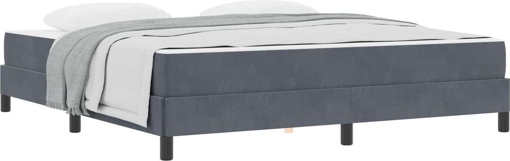 vidaXL Boxspringbett mit Matratze Dunkelgrau 180 x 210 cm Stoff