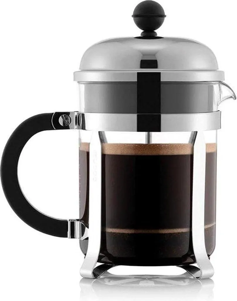 Cafetière luxe chrome brillant 0,5 l avec filtration inox haute qualité