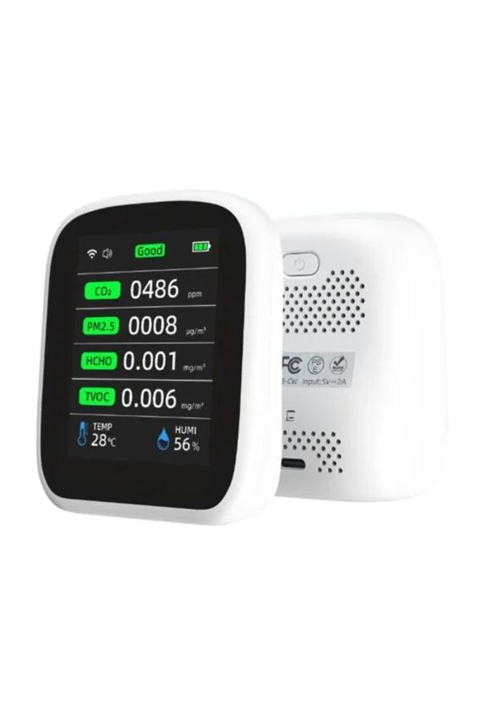 Inteligentny miernik jakości powietrza WiFi 8 w 1: CO₂, Zdjęcie produktu 