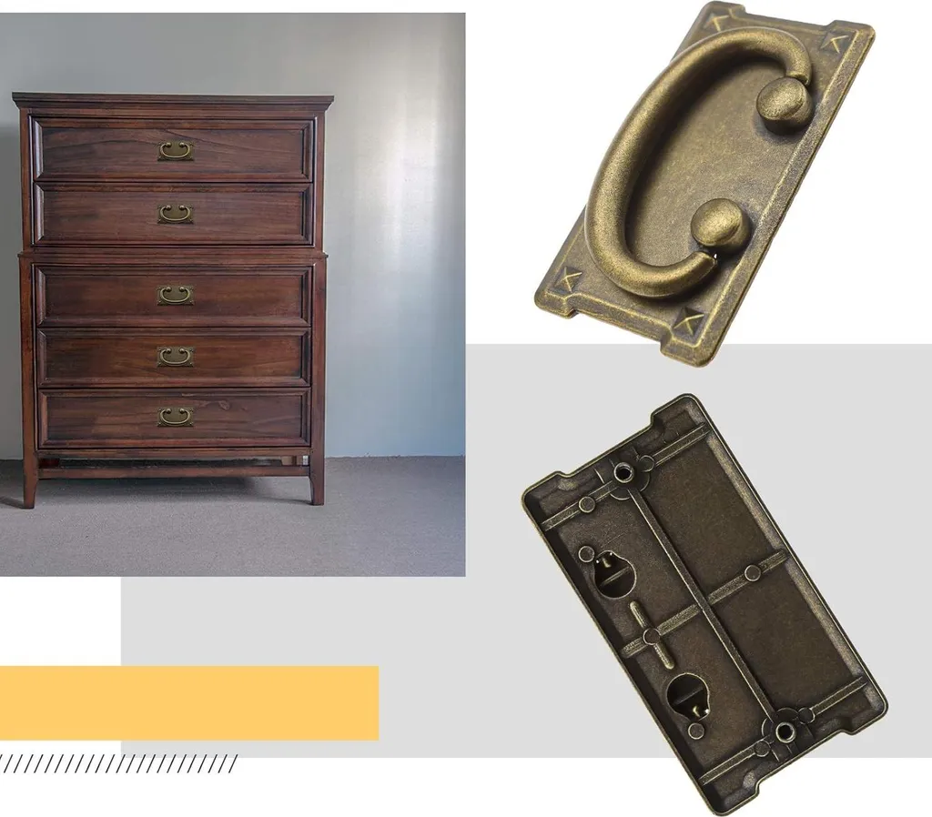 Poignées de Meuble Rétro pour Rénovation Buffet et Commode Lot de 4 Zinc
