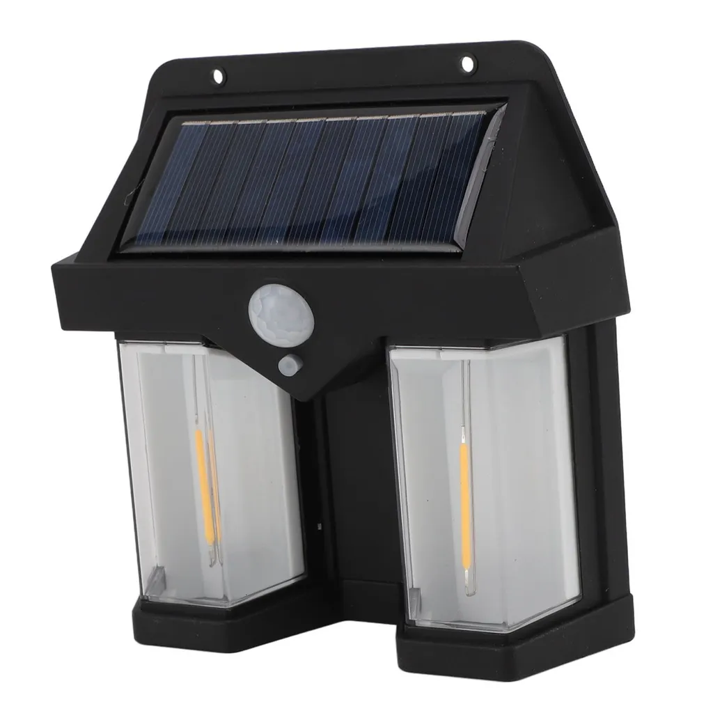 Lampada da parete all'aperto, luce da giardino montata a parete, luce da parete all'aperto quadrata, luci da parete solari all'aperto, lanterne da parete impermeabili, lampade da parete alimentate a energia solare - 3