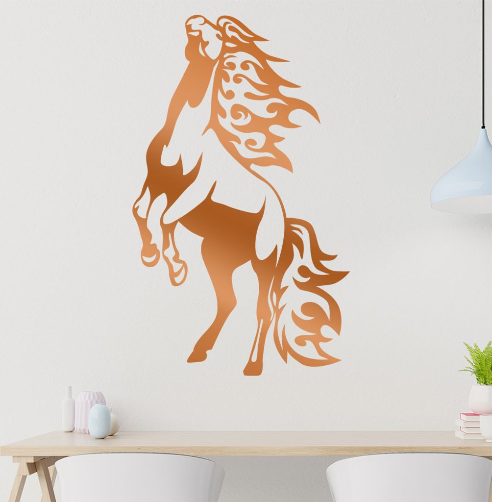 Flammen Pferd Wandtattoo in 6 Größen - Wandaufkleber Wall Sticker - Dekoration, Küche, Wohnzimmer, Schlafzimmer, Badezimmer