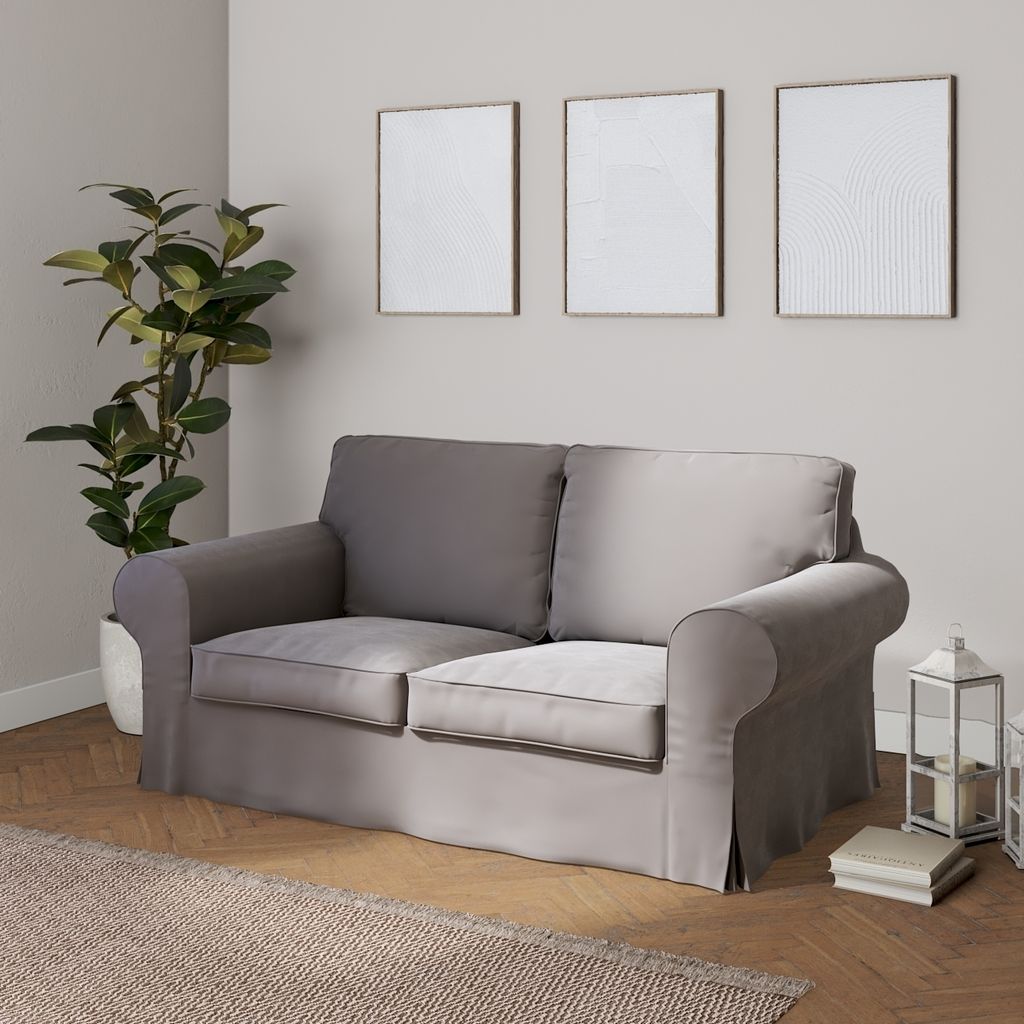 Dekoria Bezug für Ektorp 2-Sitzer Schlafsofa NEUES Modell, taupengrau, Sofabezug für Ektorp 2-Sitzer ausklappbar, neues Modell