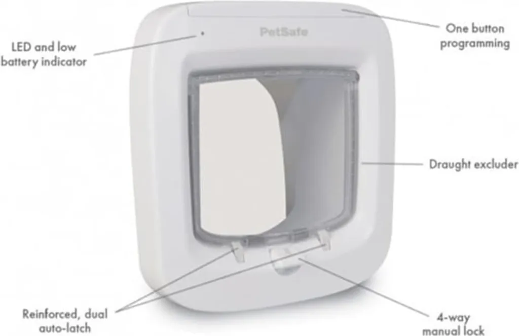 Chatière électronique pour chat à puce PetSafe Blanc - Isolation Renforcée - 9
