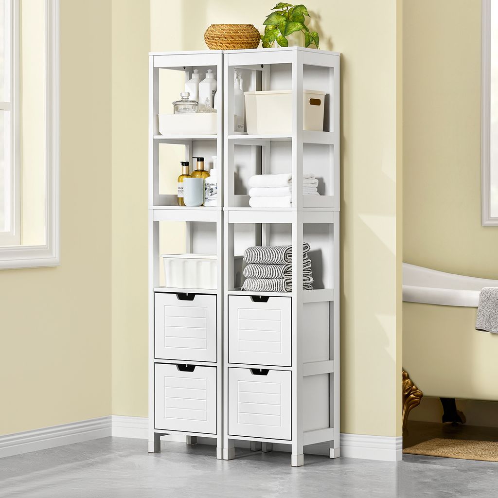 SoBuy FRG126-W Badezimmerschrank Badezimmer Hochschrank Produktbild 2