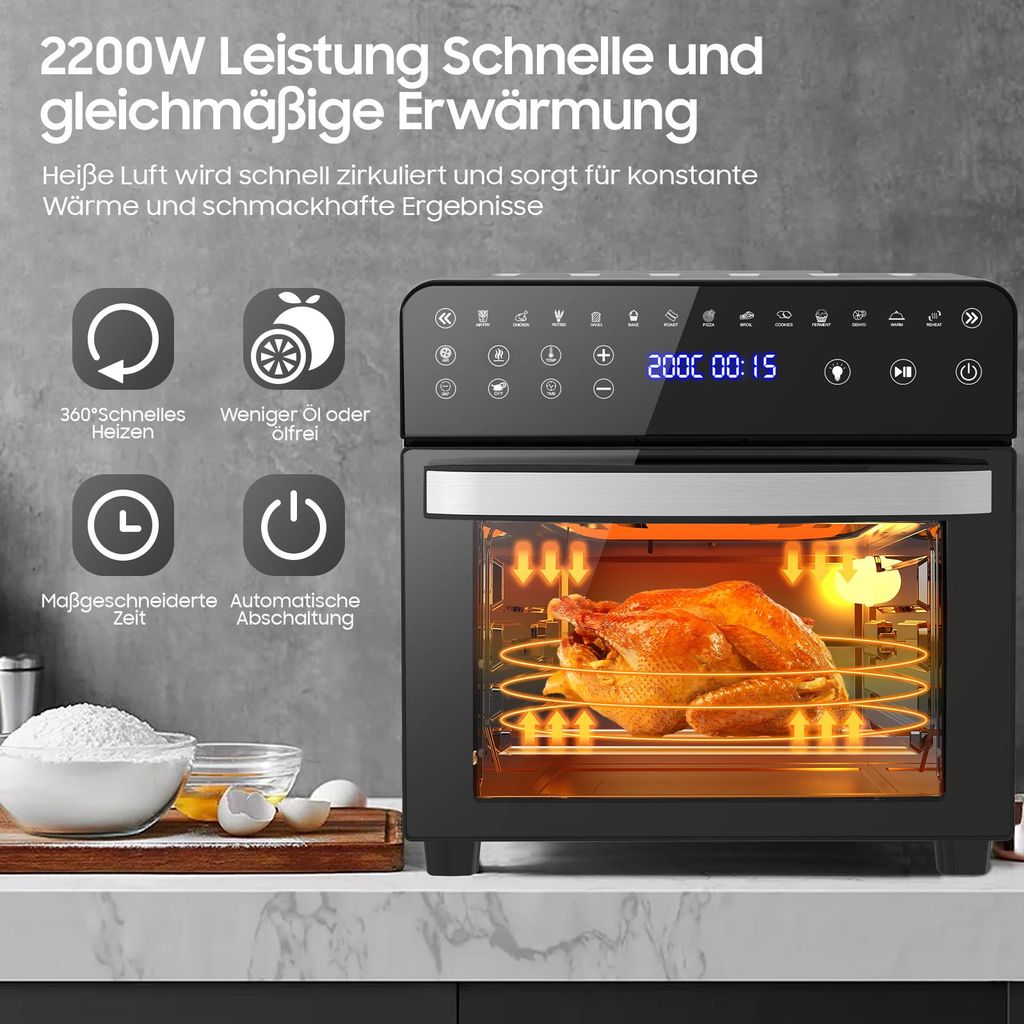 15L Heißluftfritteuse XXL – Airfryer Mit 1400W,  Produktbild-Vorschau 9