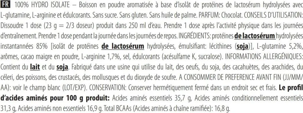 Whey 100% Hydro Isolate Scitec - Protéine Hydrolysée au Chocolat 2kg