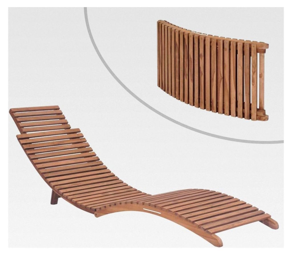 Teak Sonnenliege klappbar Gartenliege Liegestuhl Holzliege