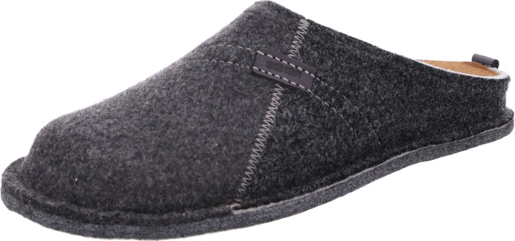 Rohde Herren Pantoffel Wollfilz Hausschuh Lucca-H 6942, Größe:46 EU, Farbe:Schwarz