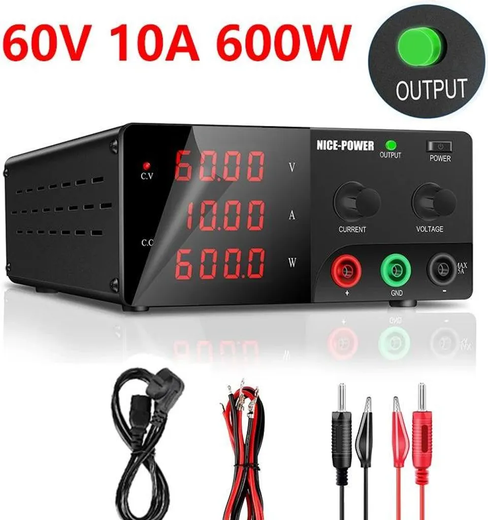 Source d'Alimentation Variable 60V 10A pour Laboratoire et Atelier