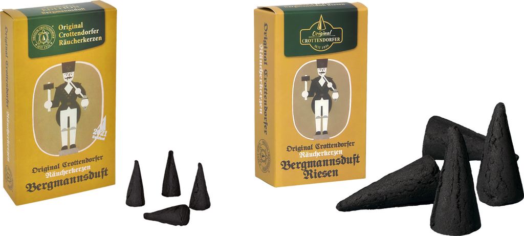 Crottendorfer Bergmannsduft Räucherkerzen 2er Set - Räucherkerzen in den Größen M und XL - insgesamt 28 Räucherkerzen