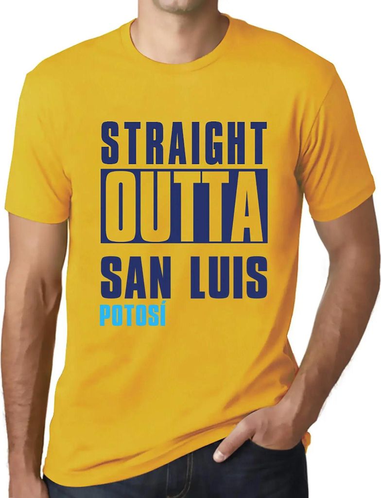 Herren Grafik T-Shirt Straight Outta San Luis Potosí Öko-Verantwortlich Vintage Jahrgang Kurzarm Lustige Druck Geburtstag Geschenk Mann