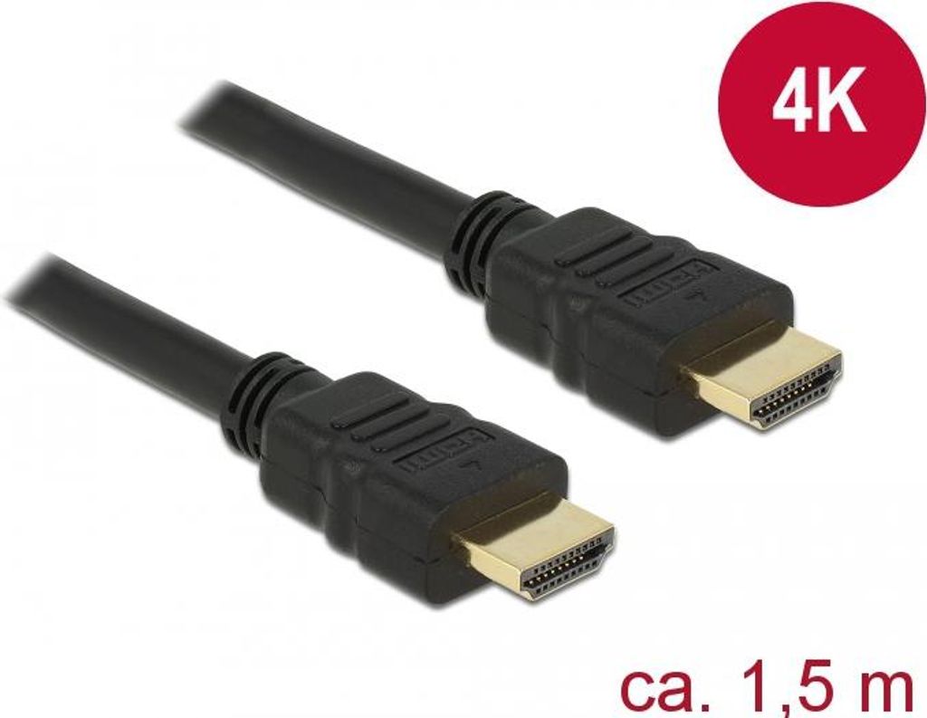 DELOCK Kabel HDMI A Stecker>HDMI A Stecker Ethernet 4k, 1,5m