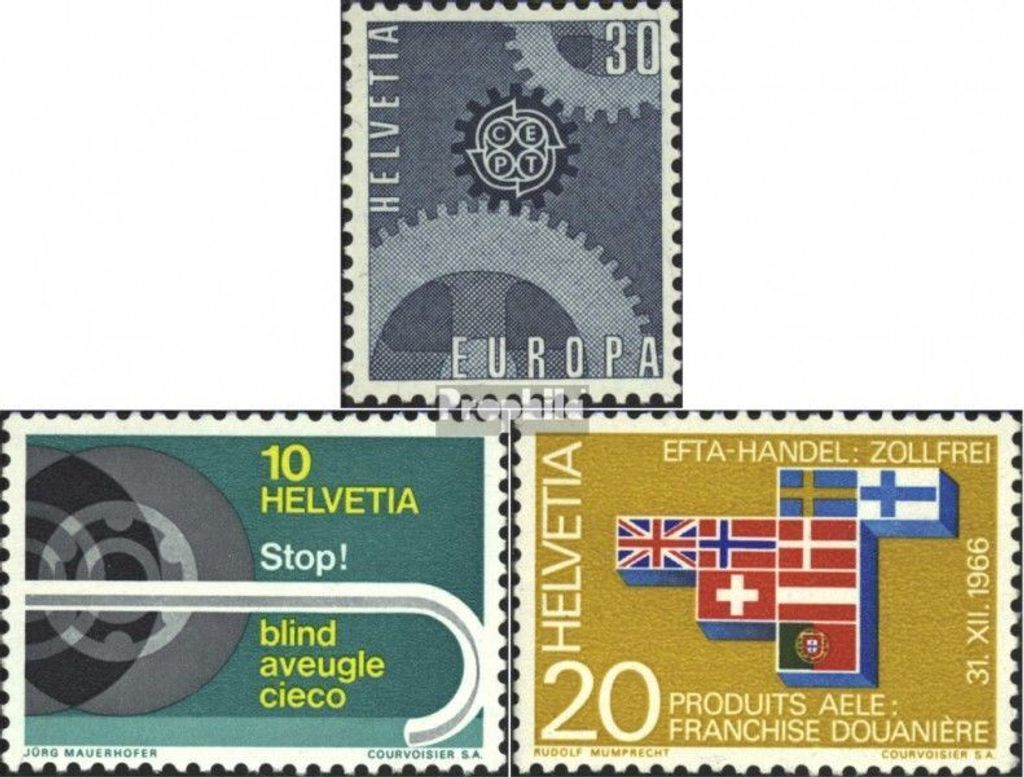 Briefmarken Schweiz 1967 Mi 850,851-852 (kompl.Ausgaben) postfrisch Sondermarken
