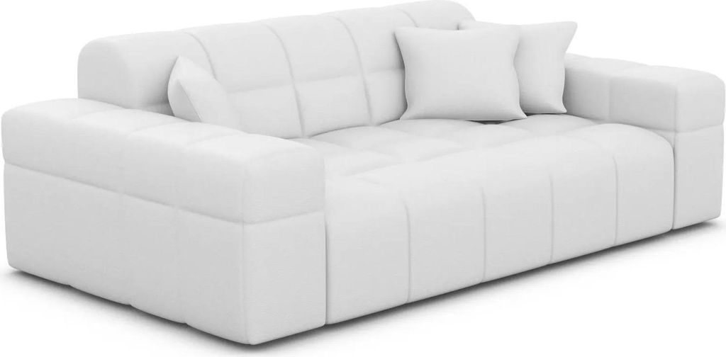 Echtleder 2-Sitzer Couch Nivara Weiß