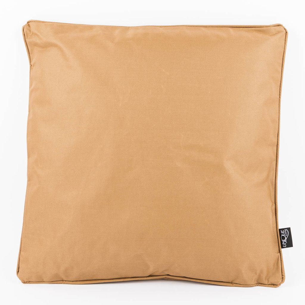 Outdoor Kissen aus Kunstfaser mit Kederumrandung uni braun 45x45cm
