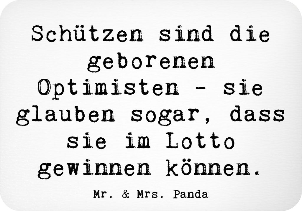 Mr. & Mrs. Panda magnet Spruch Schütze Optimist - Weiß - Geschenk, Kühlschrankmagnet, Abenteuergeist, zettelhalter, Abenteuerlust, Optimismus, G...