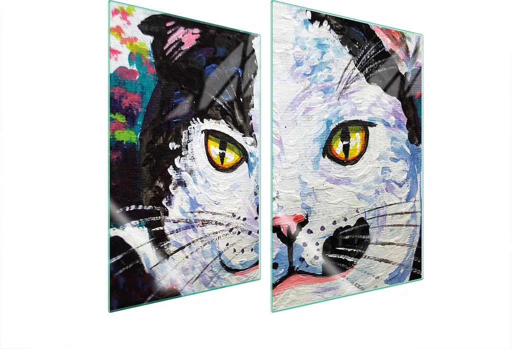Copri Piano Cottura Vetro Gatto 35x52 - Protezione Fornelli 2 Pezzi