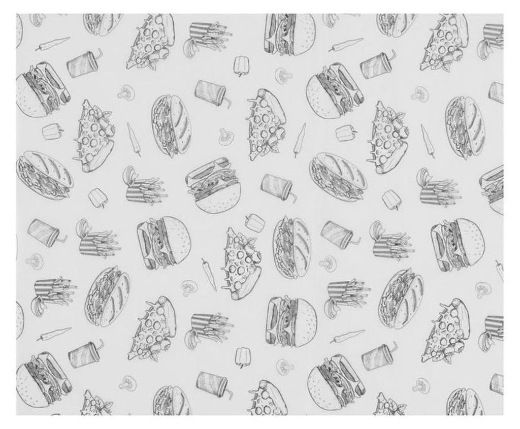 Einschlagpapier, fettdicht, HENDI, Fastfood-Muster, 500 Stk., 200x250mm