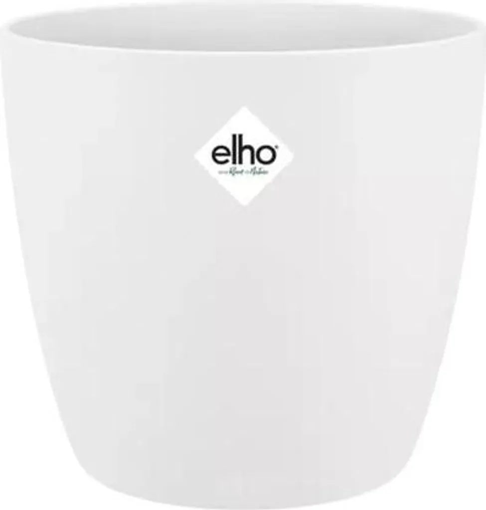 Pot de fleurs rond blanc 18 cm : Matière plastique recyclée écologique