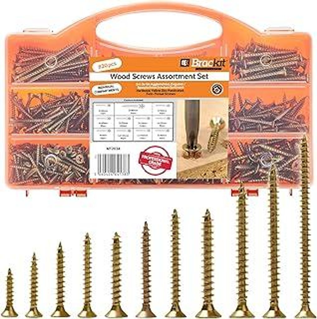 780teiliges Spanplattenschrauben Sortimentskasten Holzschrauben Set verschiedene Größen und Längen Senkkopf Kreuzschlitzschrauben hochwertig ver...