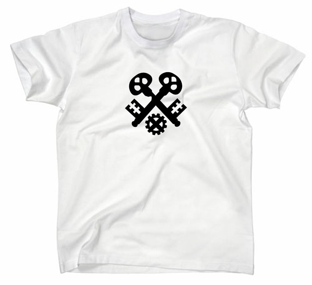 Styletex23 T-Shirt Schlosser Handwerk Zunft Logo, weiss, XXL