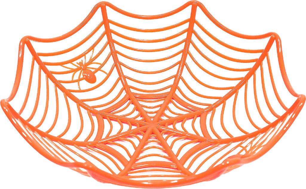 Obstkorb Halloween Spinnennetzform Obstschale Mehrzwecke Ausständige Candy Basket Party Dekoration-Orange